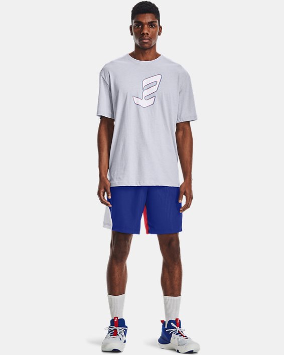 Men's UA Embiid Logo T-Shirt, Gray, pdpMainDesktop image number 2